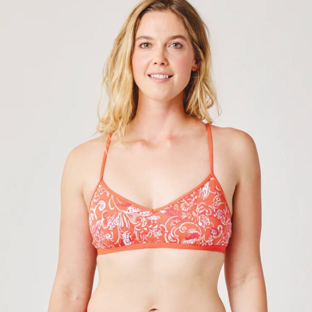 Carve Designs NWT Stinson Bikini Top in Lisbon Red/Orange, size L - Picture 2 of 9